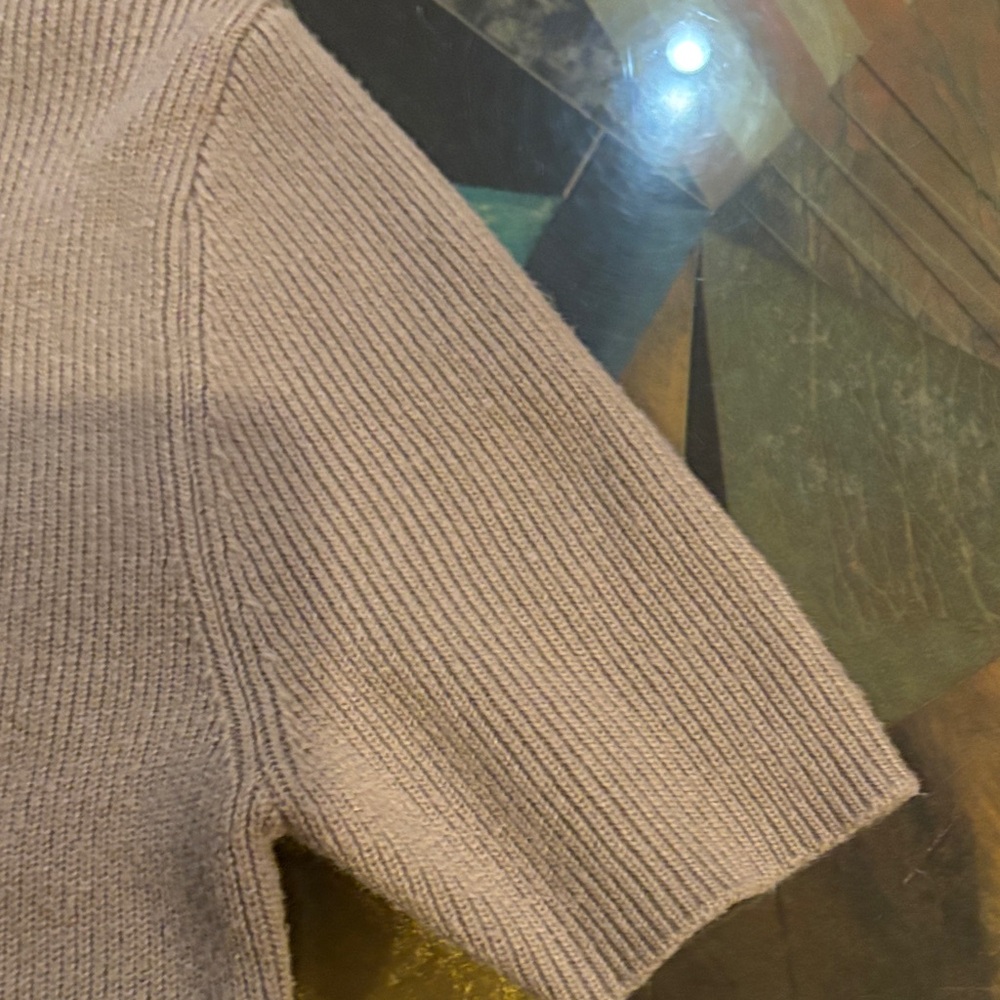 Zara Ribbed Knit Top in Taupe - Picture 3 of 5